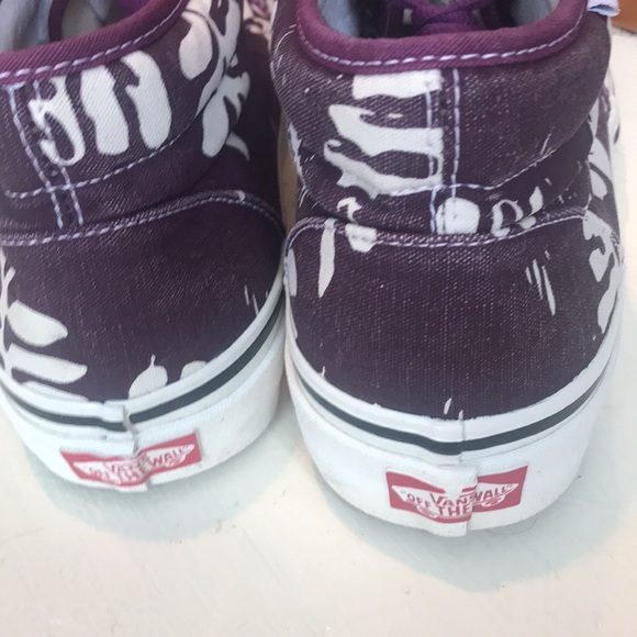 Vans plum/floral canvas high tops- 50th anniversary design - Picture 3 of 8
